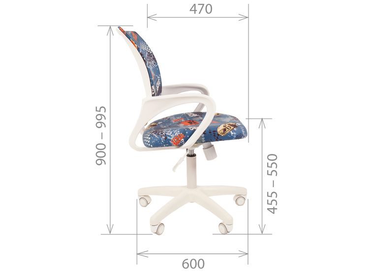 Кресло Chairman Kids 103 white машинки