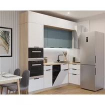 Кухонный гарнитур арт. 6 Тальк РоялВуд Голубой 2450х1200 мм