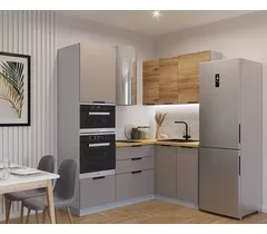 Кухонный гарнитур арт. 8 Обсидиан Рустик натур 2000х1400