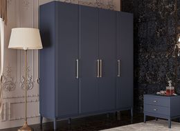 ДЖАЛИ Шкаф для одежды ШР-4 (лак темный лазурный)