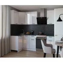 Кухонный гарнитур Белый глянец-15 (1200х1800 мм)