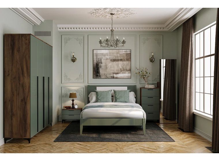 ДЖАЛИ Комод 5 ящиков (лак темный лазурный)